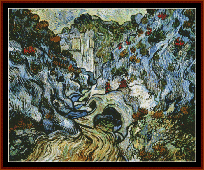 Path Through a Ravine, Poster-size - Van Gogh cross stitch pattern