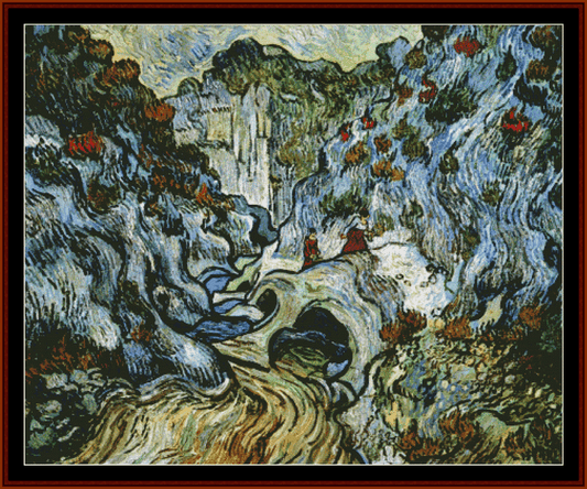 Path Through a Ravine, Poster-size - Van Gogh pdf cross stitch pattern