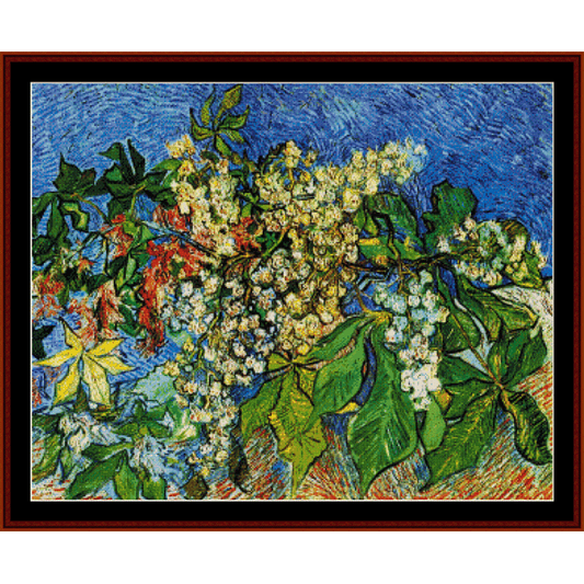 Blossoming Chestnut Branches - Vincent Van Gogh pdf cross stitch pattern