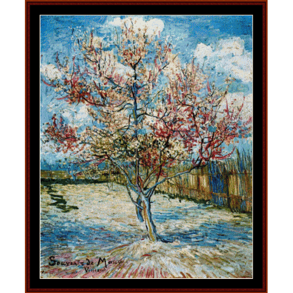 Peach Tree in Blossom - Van Gogh cross stitch pattern