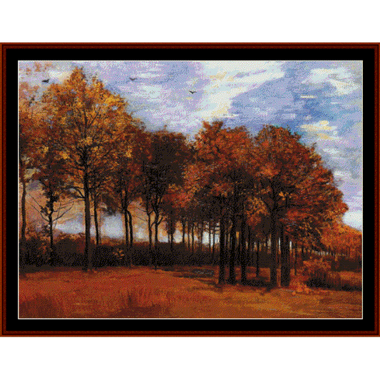 Autumn Landscape - Van Gogh cross stitch pattern