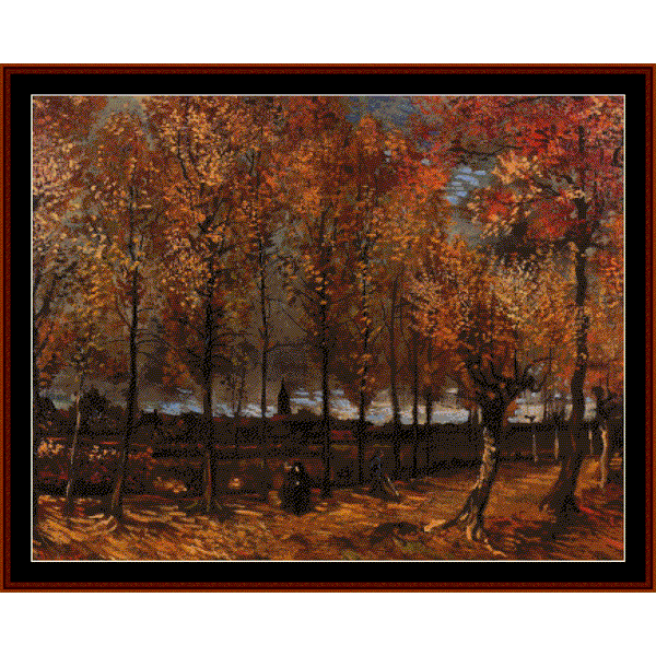 Lane with Poplars - Van Gogh cross stitch pattern