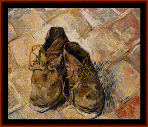 The Shoes - Van Gogh cross stitch pattern