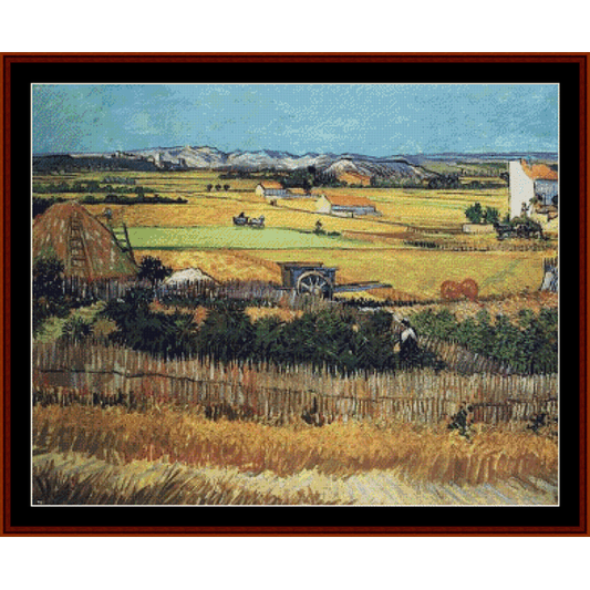 Harvest at La Crau - Van Gogh cross stitch pattern