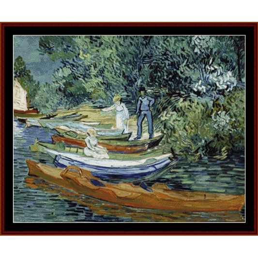 Bank of the Oise at Auvers - Van Gogh cross stitch pattern