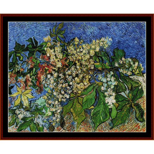 Blossoming Chestnut Branches - Van Gogh cross stitch pattern