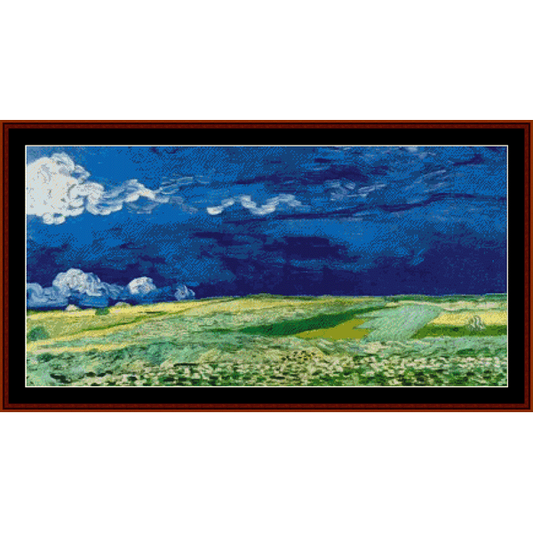 Wheat Field under Clouded Sky - Van Gogh cross stitch pattern