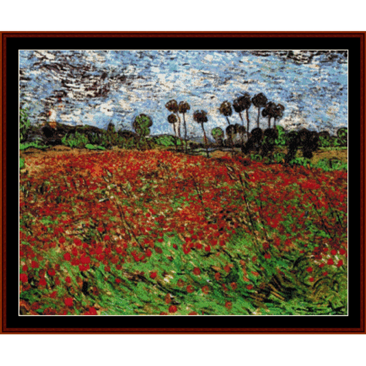 Field with Poppies, 1890 - Van Gogh cross stitch pattern
