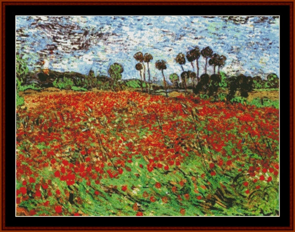 Field with Poppies, 1890 - Vincent Van Gogh pdf cross stitch pattern