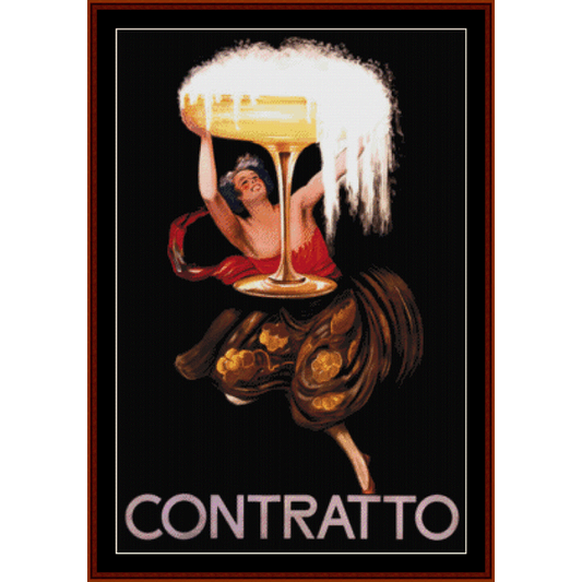 Contratto - Vintage Poster pdf cross stitch pattern