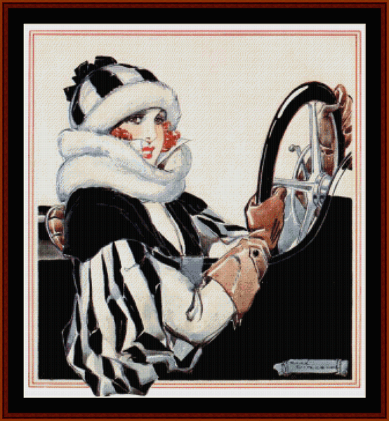 Motorist - Vintage Poster pdf cross stitch pattern