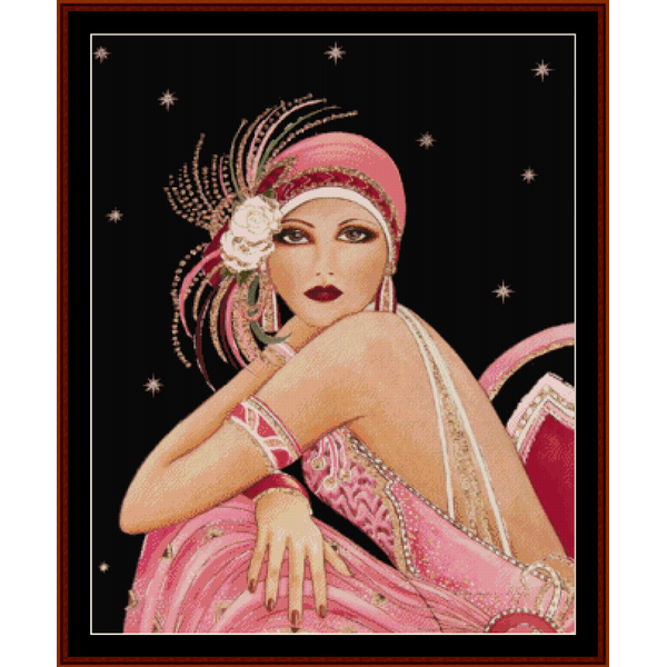 Glamour Girl in Pink cross stitch pattern