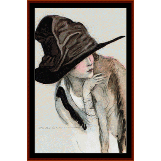 Woman in Hat cross stitch pattern