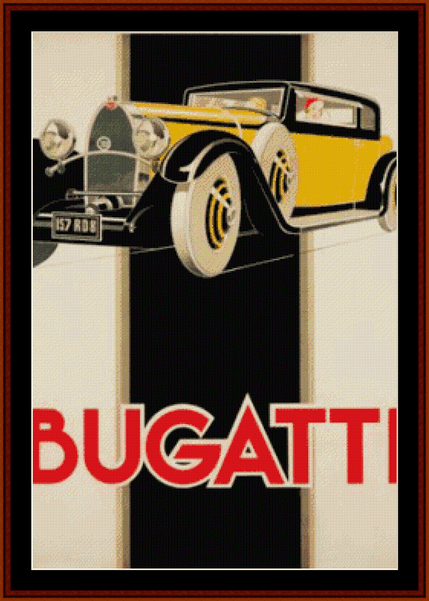 Bugatti - Vintage Poster pdf cross stitch pattern