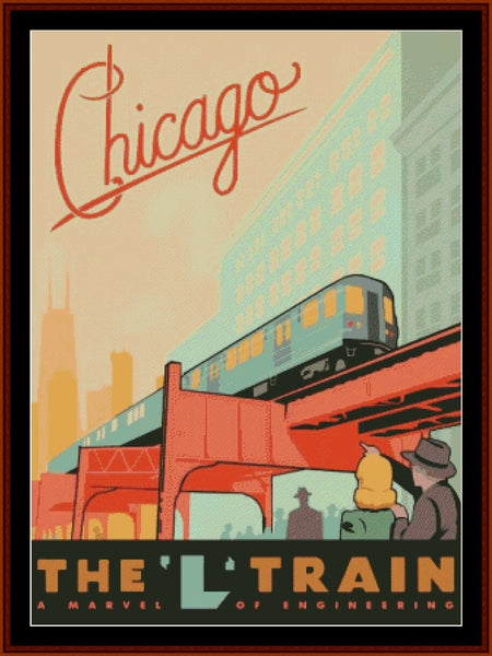 Chicago - Vintage Posters pdf cross stitch pattern