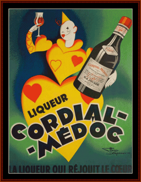 Cordial Medoc - Vintage Poster pdf cross stitch pattern