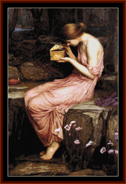 Psyche Opening the Golden Box - Waterhouse cross stitch pattern