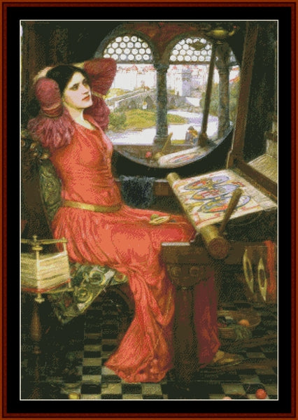 Half Sick of Shadows - J.W. Waterhouse pdf cross stitch pattern