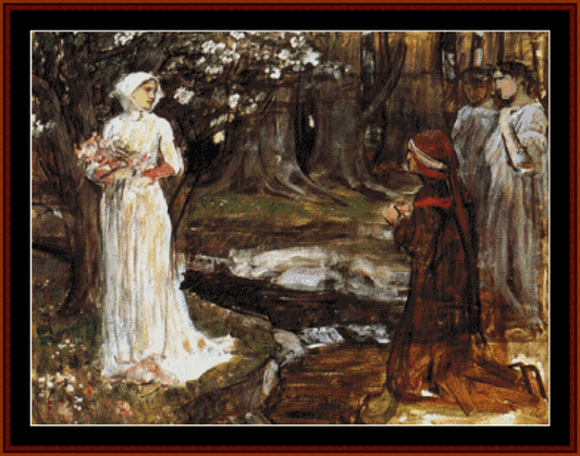 Dante and Beatrice - Waterhouse cross stitch pattern