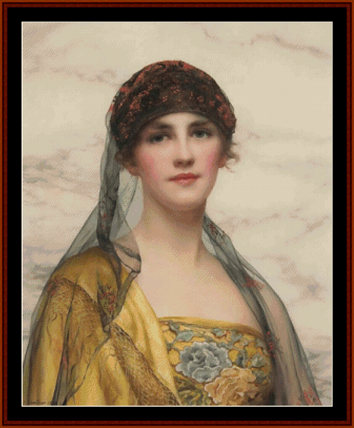 Portrait of a Lady - W.C. Wontner pdf cross stitch pattern