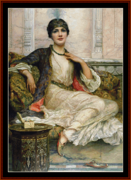 Jade Necklace for Eastern Beauty - W.C. Wontner pdf cross stitch pattern