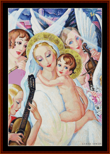 Madonna and Child – Gerda Wegener pdf cross stitch pattern