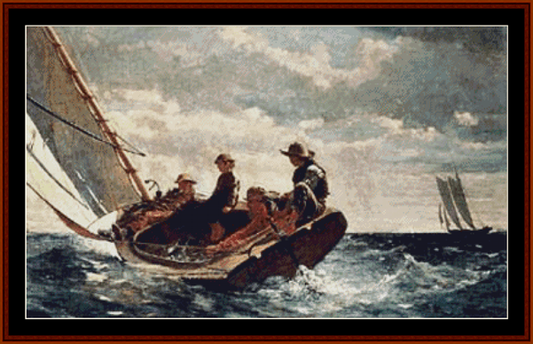 Breezing Up – Winslow Homer pdf cross stitch pattern