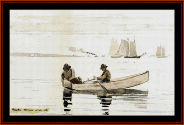 Boys Fishing – Winslow Homer pdf cross stitch pattern