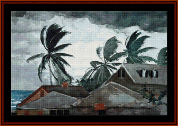 Hurricane, Bahamas – Winslow Homer pdf cross stitch pattern