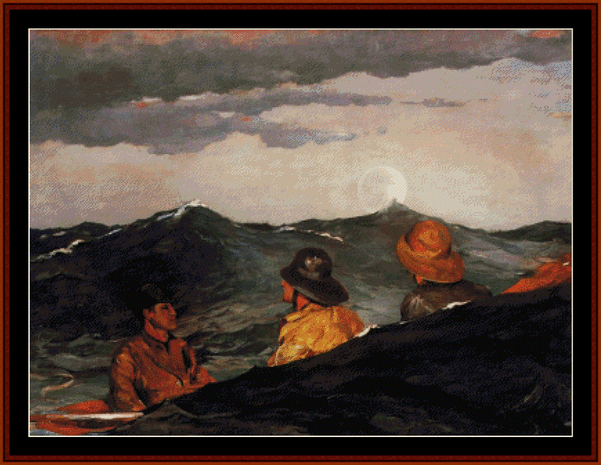 Kissing the Moon – Winslow Homer pdf cross stitch pattern