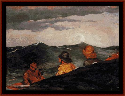 Kissing the Moon – Winslow Homer pdf cross stitch pattern