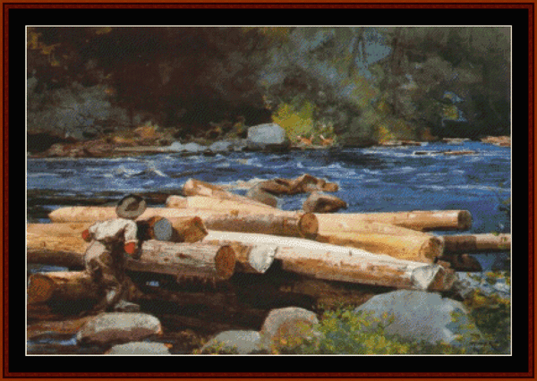 Hudson River II – Winslow Homer pdf cross stitch pattern