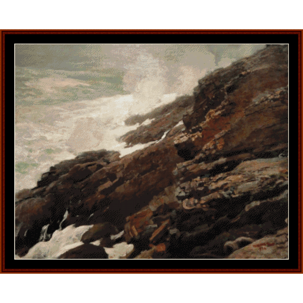 High Cliff, Coast of Maine – Winslow Homer cross stitch pattern
