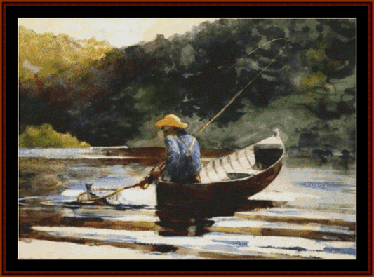 Boy Fishing – Winslow Homer pdf cross stitch pattern