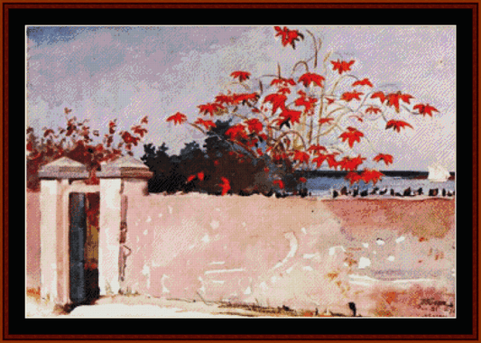 Wall in Nassau – Winslow Homer pdf cross stitch pattern