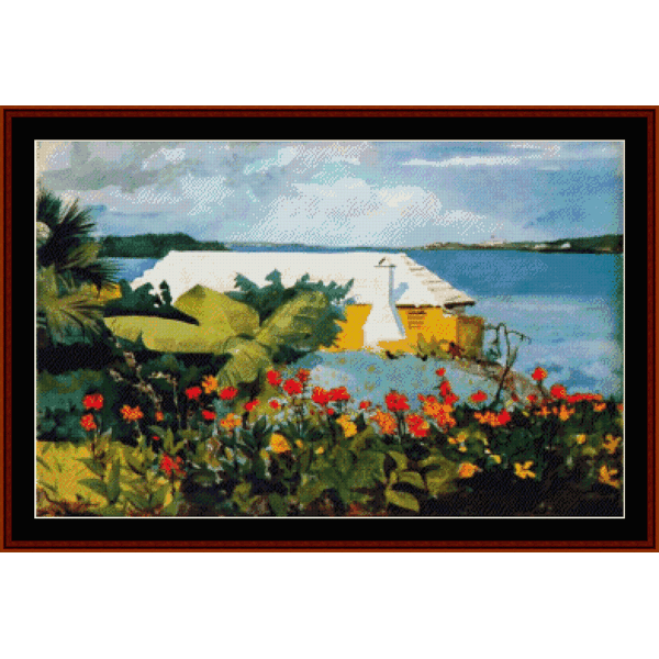 Flower Garden in Bermuda – Winslow Homer cross stitch pattern