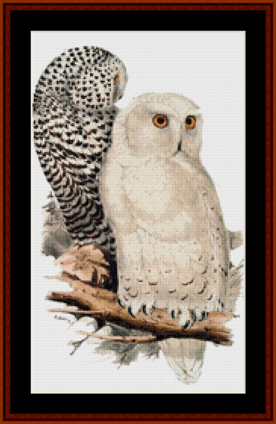 Snowy Owls (Small) cross stitch pattern