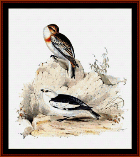 Snow Bunting pdf cross stitch pattern