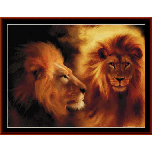 Lion Portraits pdf cross stitch pattern