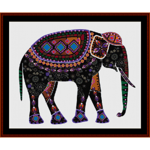 Elephant Mandala III cross stitch pattern