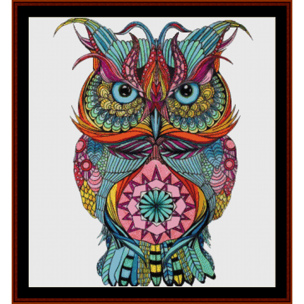 Fantasy Owl IV pdf cross stitch pattern