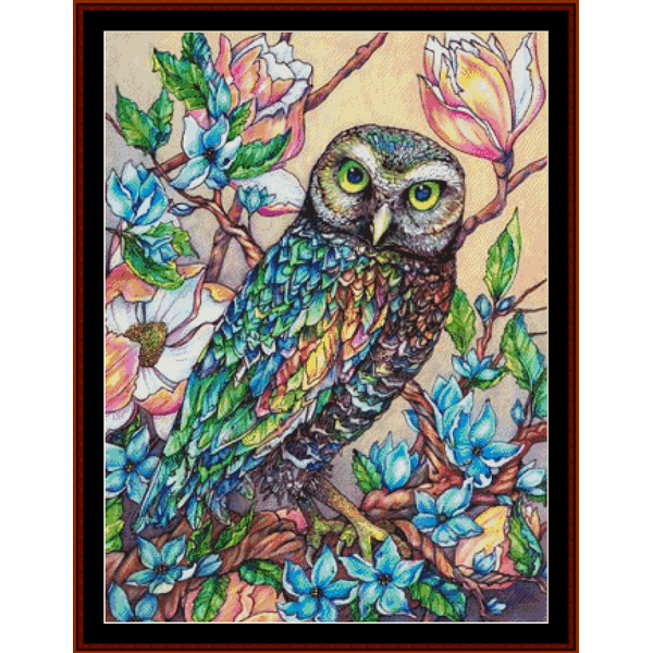 Fantasy Owl I cross stitch pattern