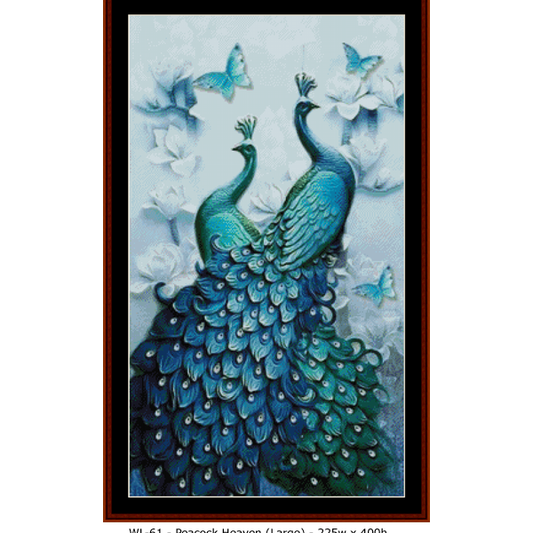 Peacock Heaven - Fantasy pdf cross stitch pattern