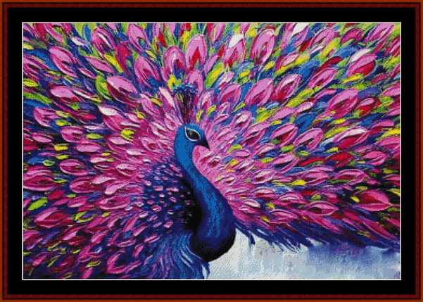 Peacock Plumes cross stitch pattern