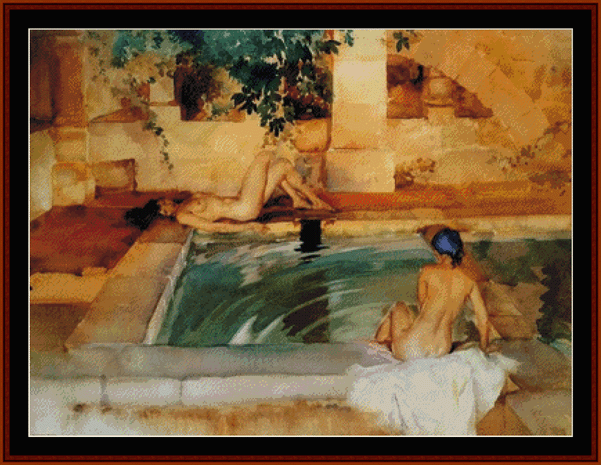 The Bathers - W.R. Flint cross stitch pattern