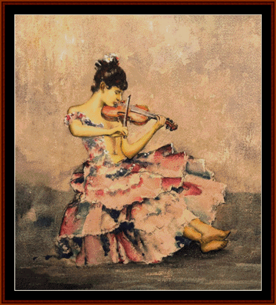 The Violinist - W.R. Flint pdf cross stitch pattern